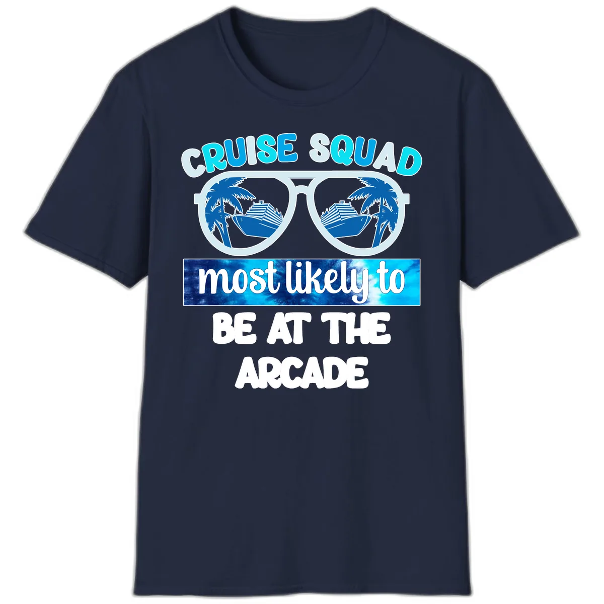 Cruise Squad Arcade Vibes T-Shirt in Navy