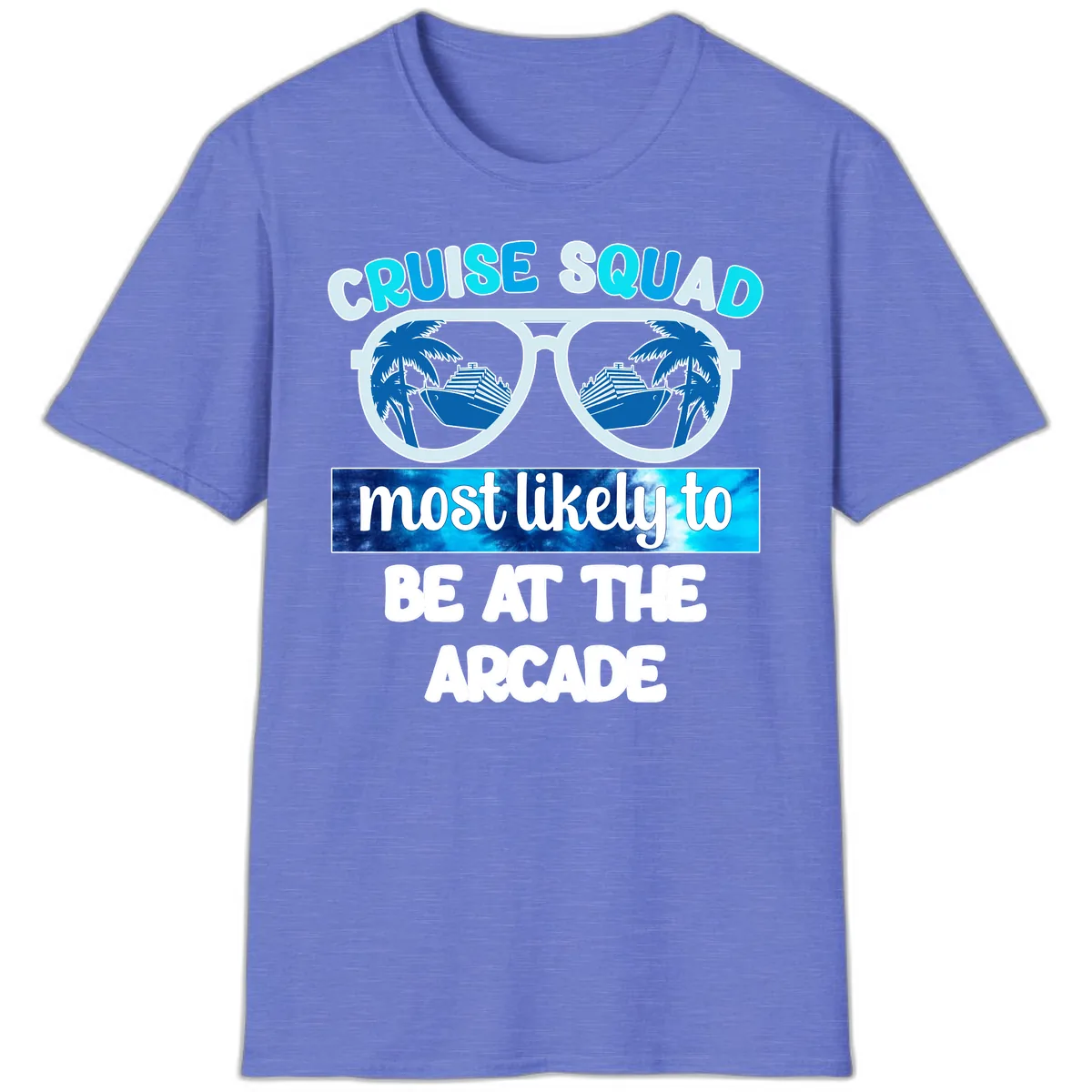 Cruise Squad Arcade Vibes T-Shirt in Heather Royal