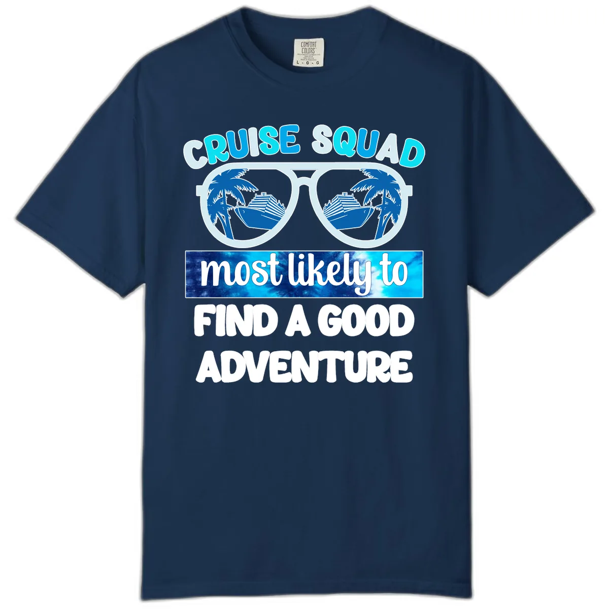 Cruise Squad Good Adventure Comfort Color in Navy