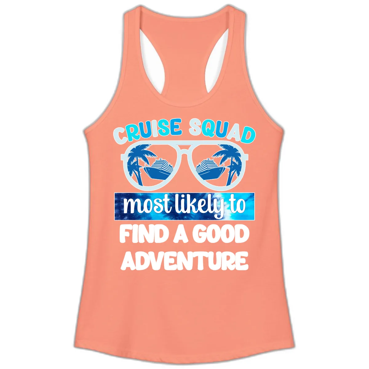 Cruise Squad Good Adventure Ladies Tank in Solid Light Orange