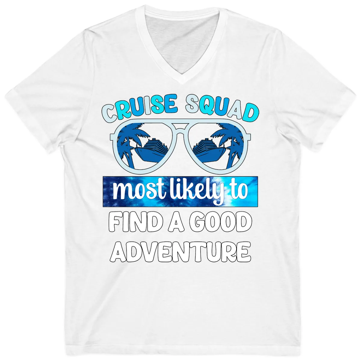 Cruise Squad Good Adventure V-Neck in White