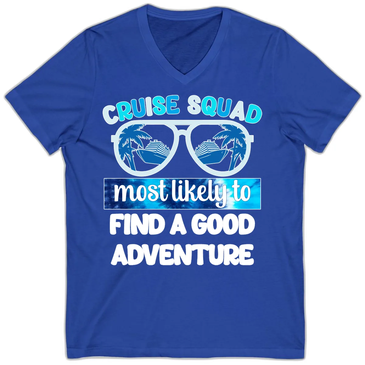 Cruise Squad Good Adventure V-Neck in True Royal