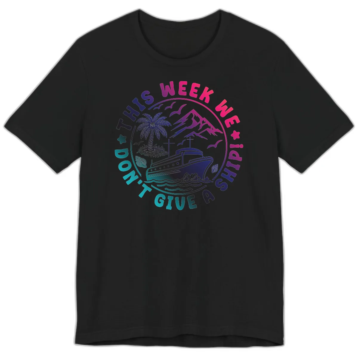 This Week I'm On A Cruise Ship Premium T-Shirt in Black