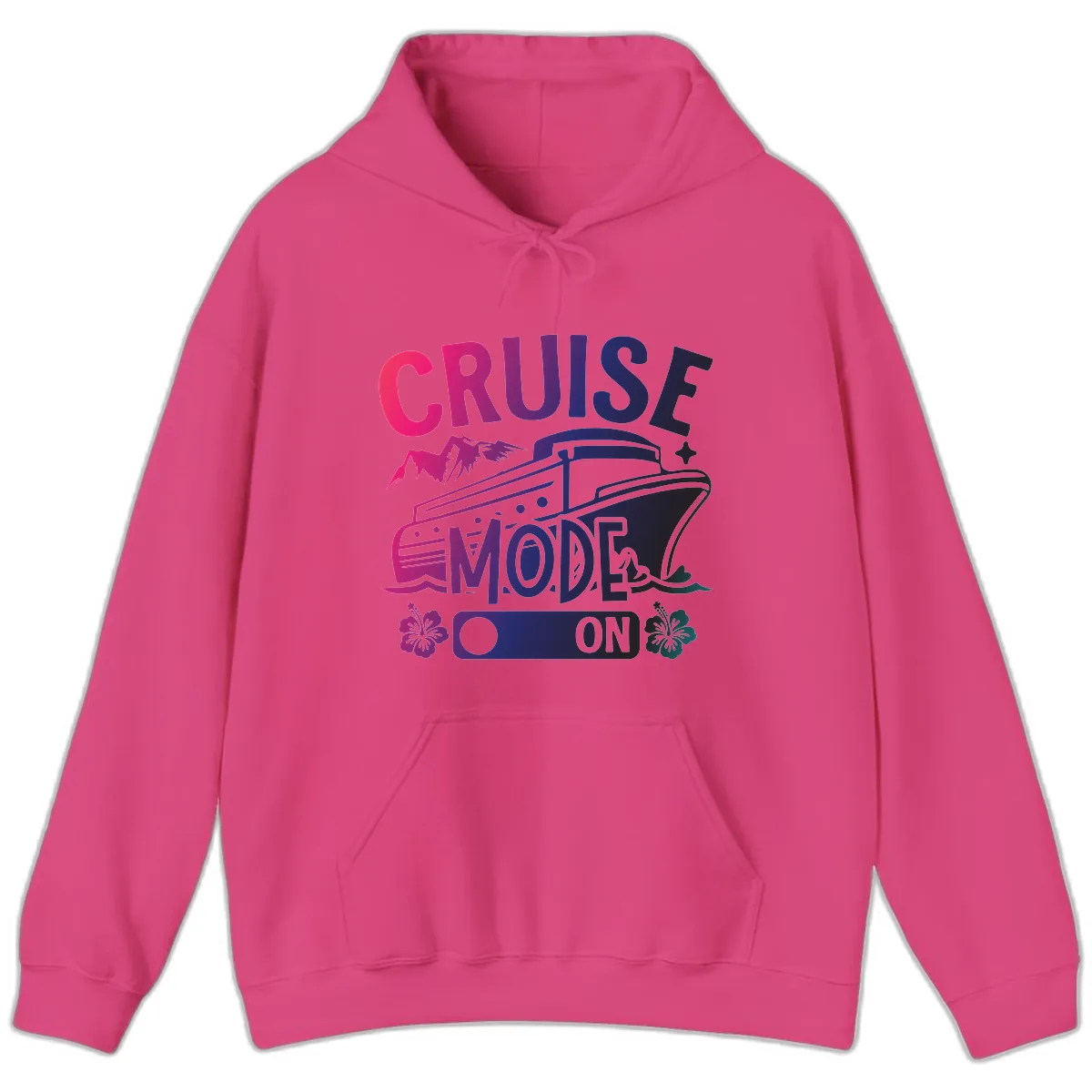 Cruise Mode On Hoodie in Heliconia