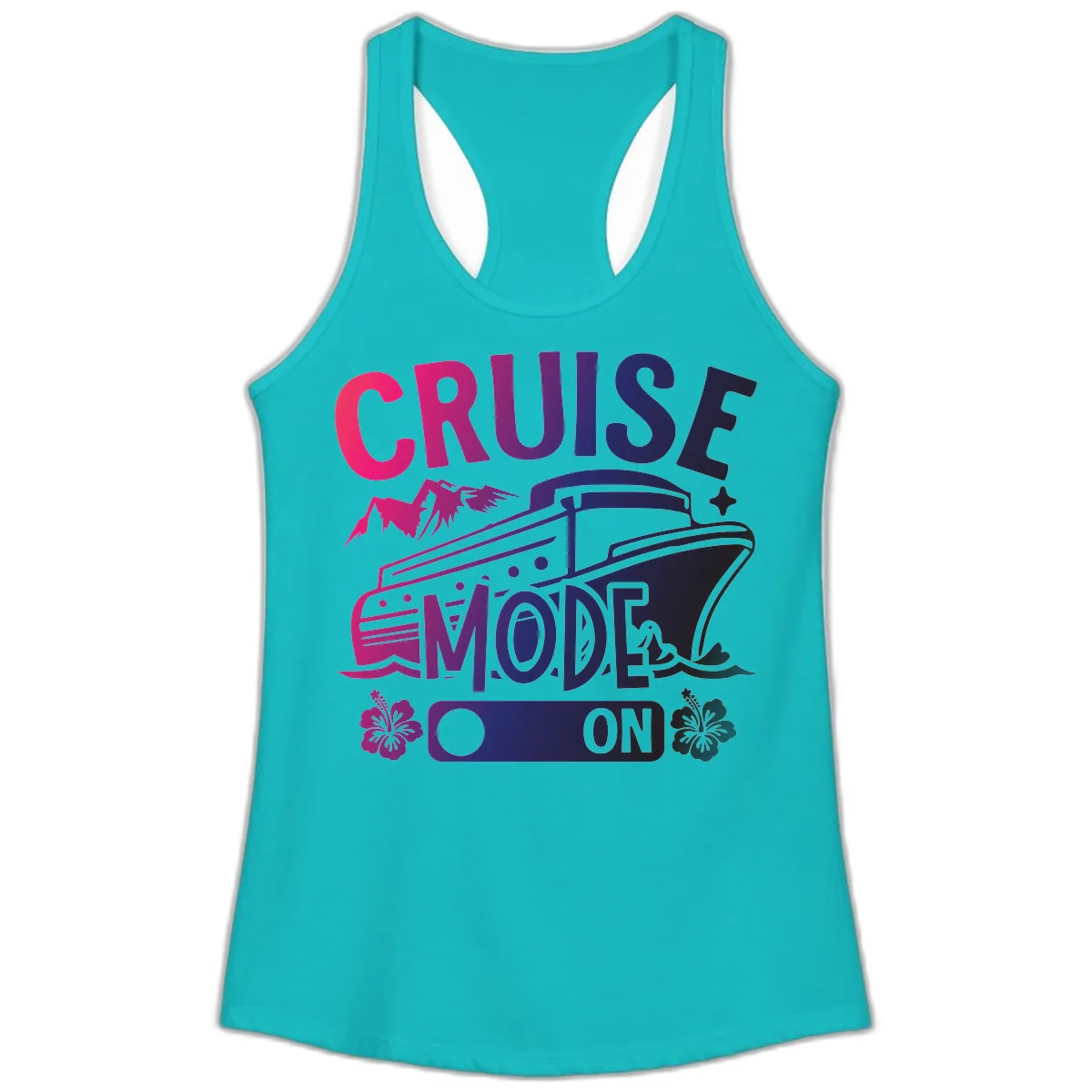 Cruise Mode On Ladies Tank in Tahiti Blue