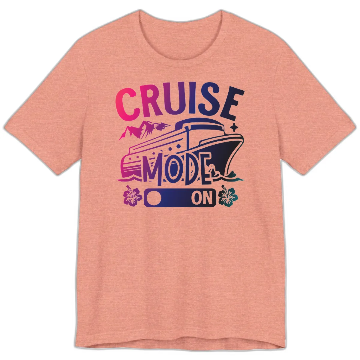 Cruise Mode On Premium T-Shirt in Heather Sunset