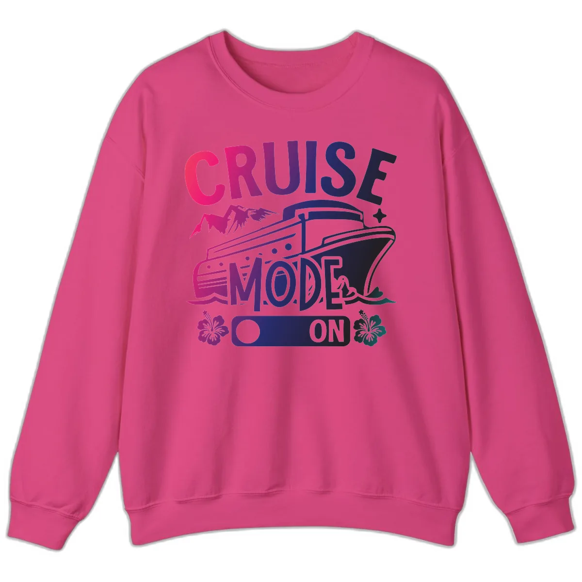 Cruise Mode On Sweatshirt in Heliconia