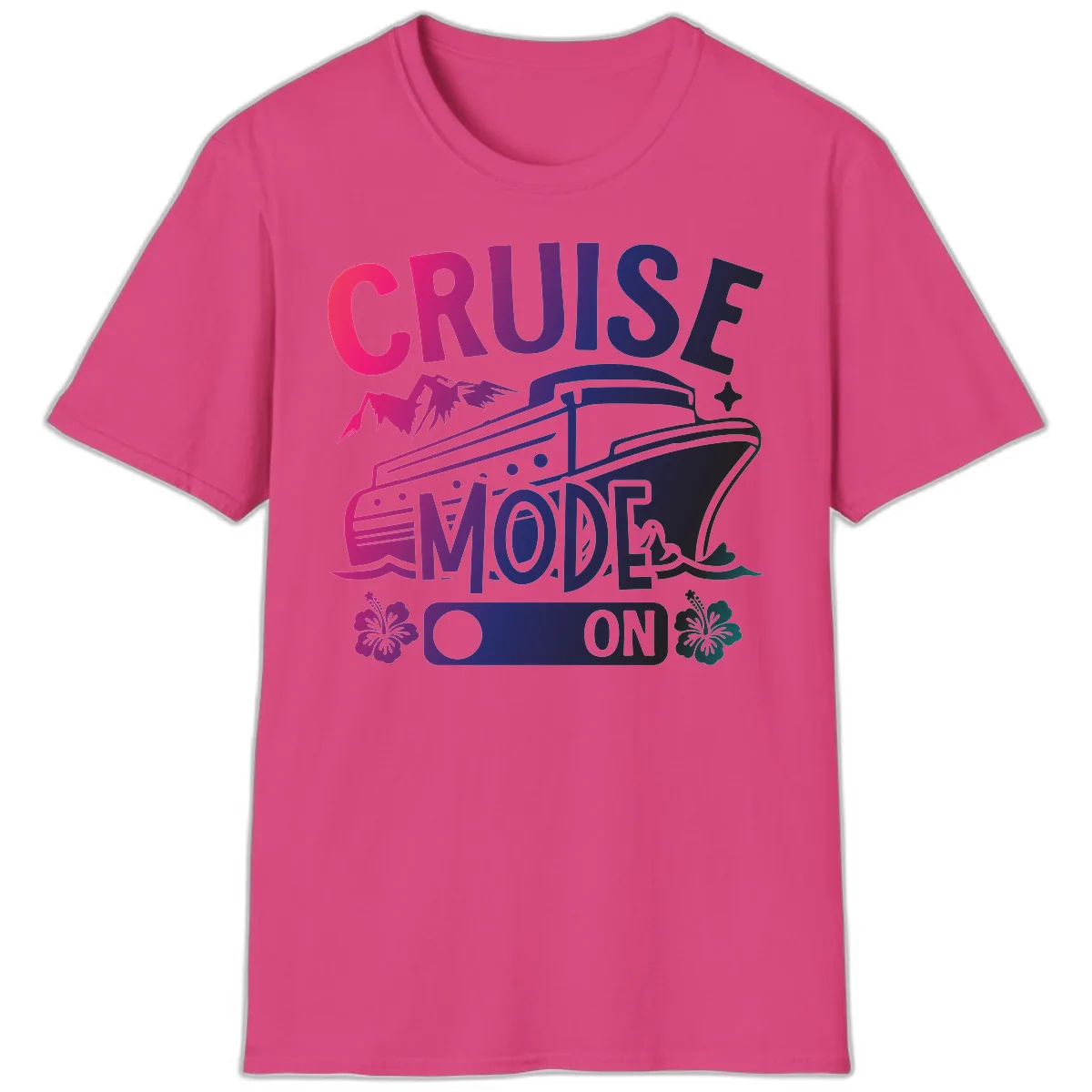Cruise Mode On T-Shirt in Heliconia