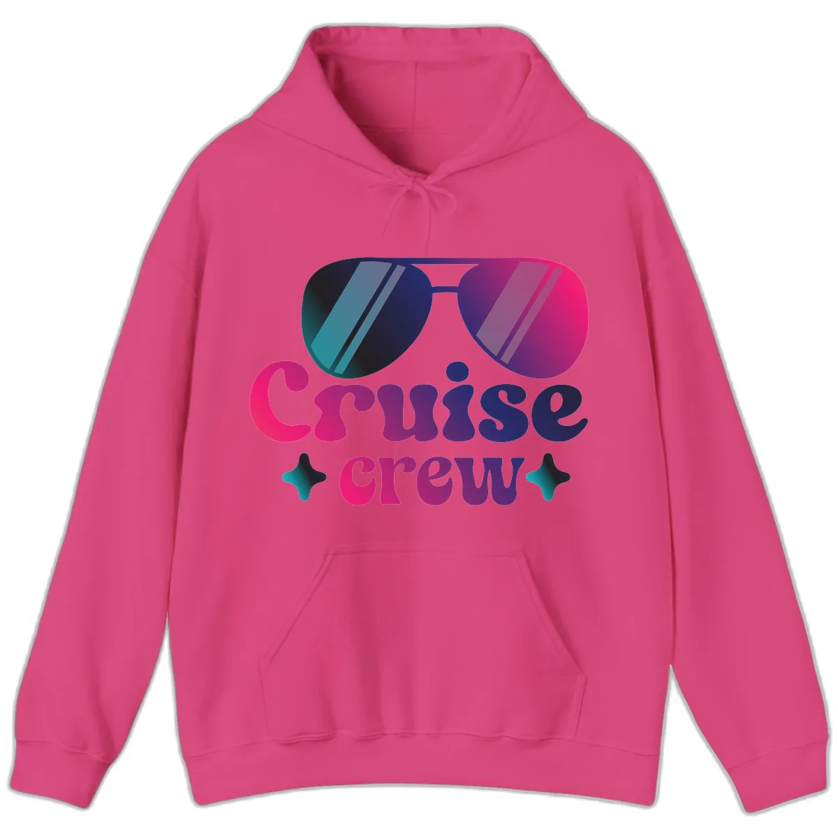 Cruise Crew Vibes Hoodie in Heliconia