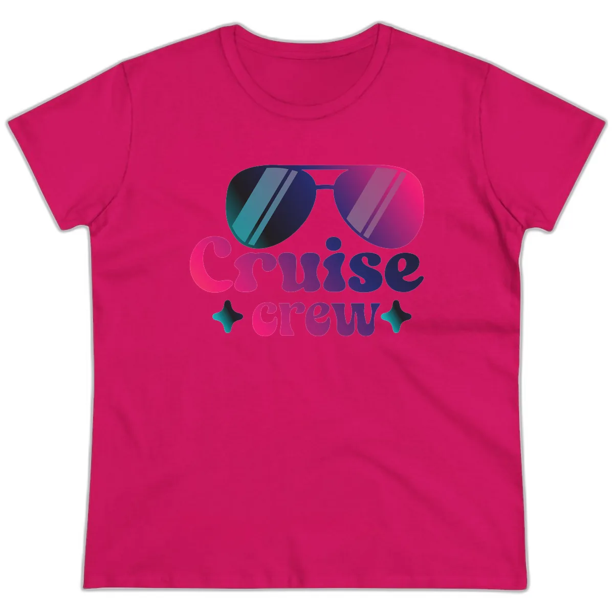Cruise Crew Vibes Ladies Tee in Heliconia