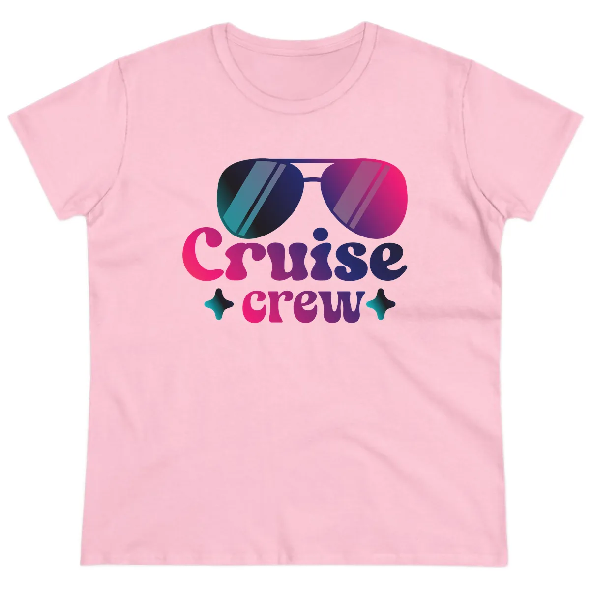 Cruise Crew Vibes Ladies Tee in Light Pink