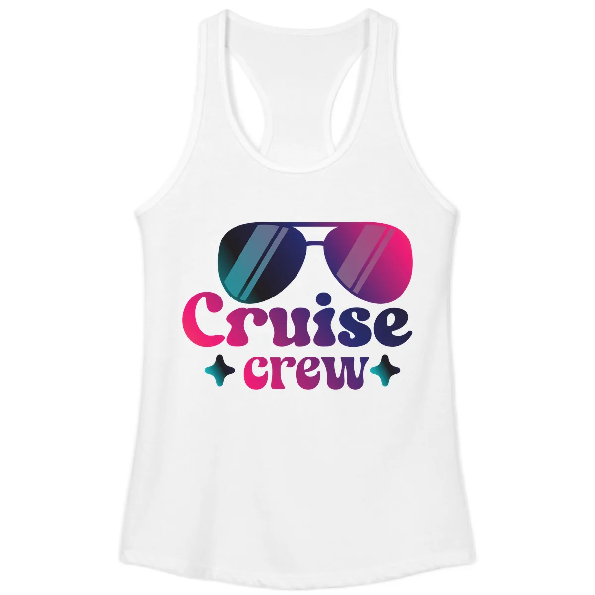 Cruise Crew Vibes Ladies Tank in White