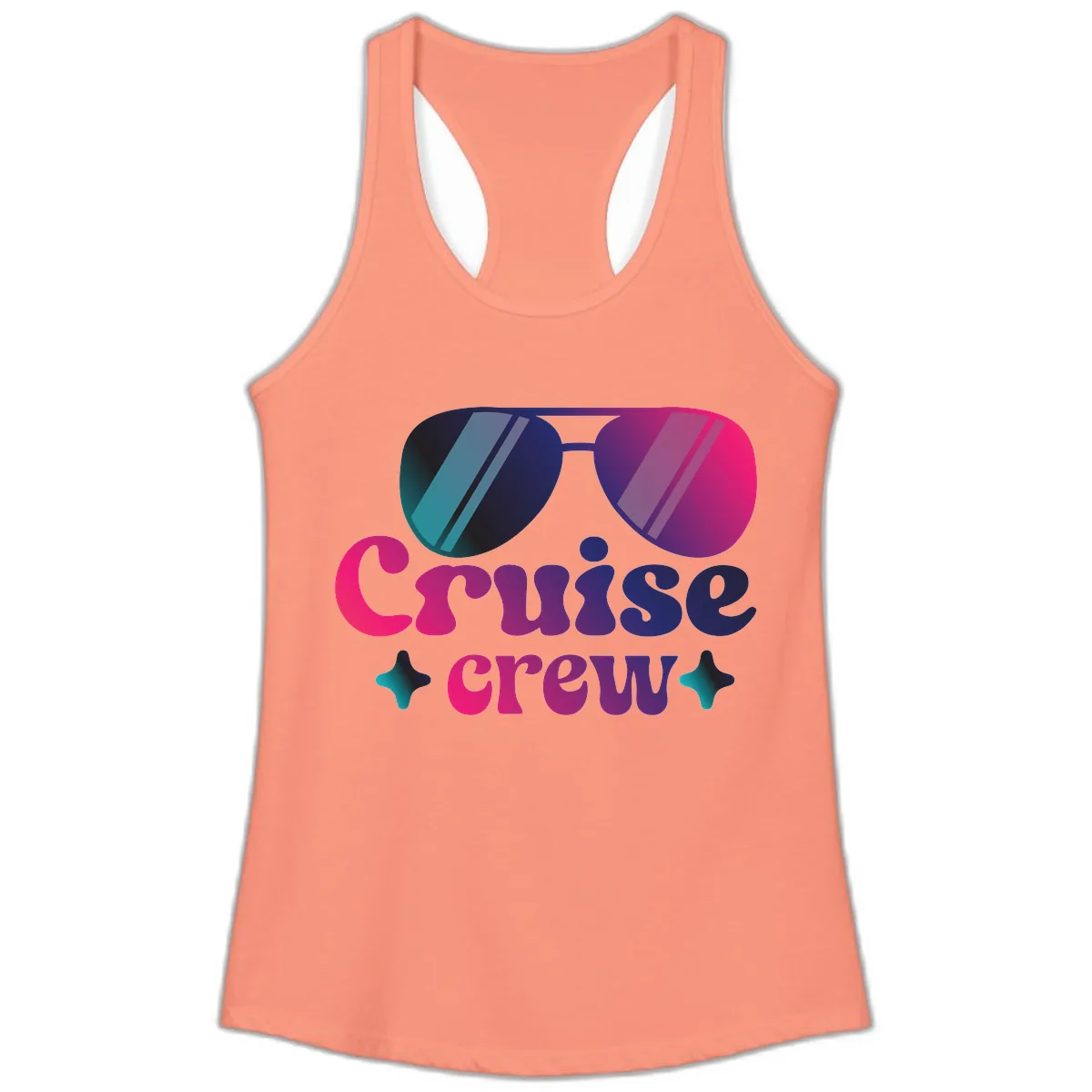Cruise Crew Vibes Ladies Tank in Solid Light Orange