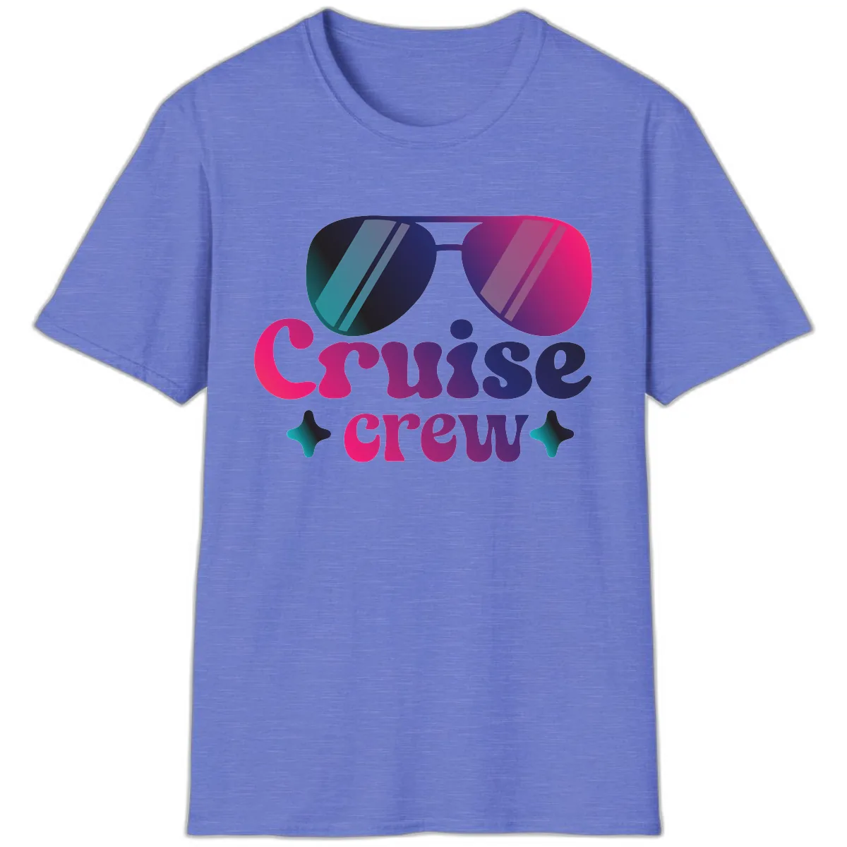 Cruise Crew Vibes T-Shirt in Heather Royal