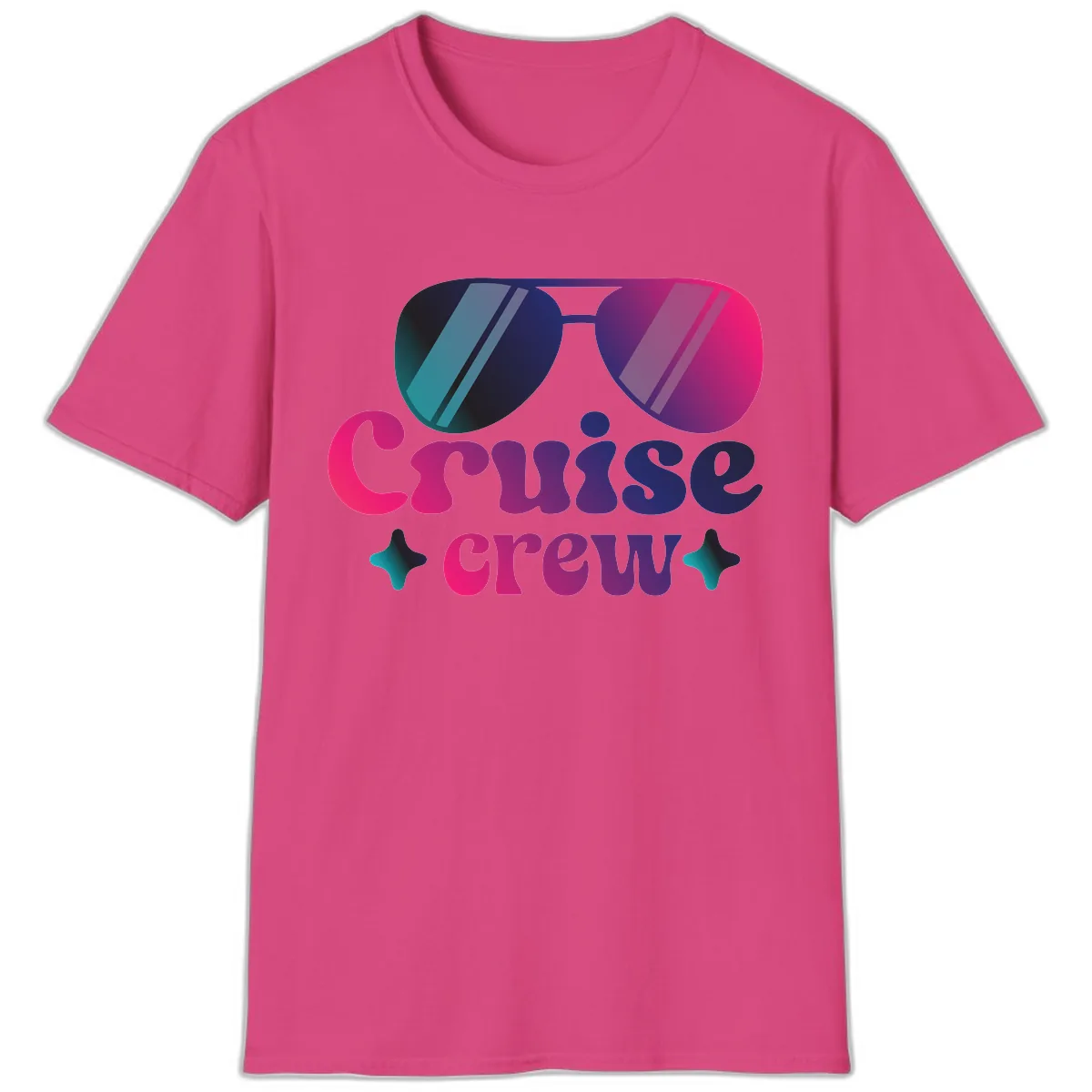 Cruise Crew Vibes T-Shirt in Heliconia