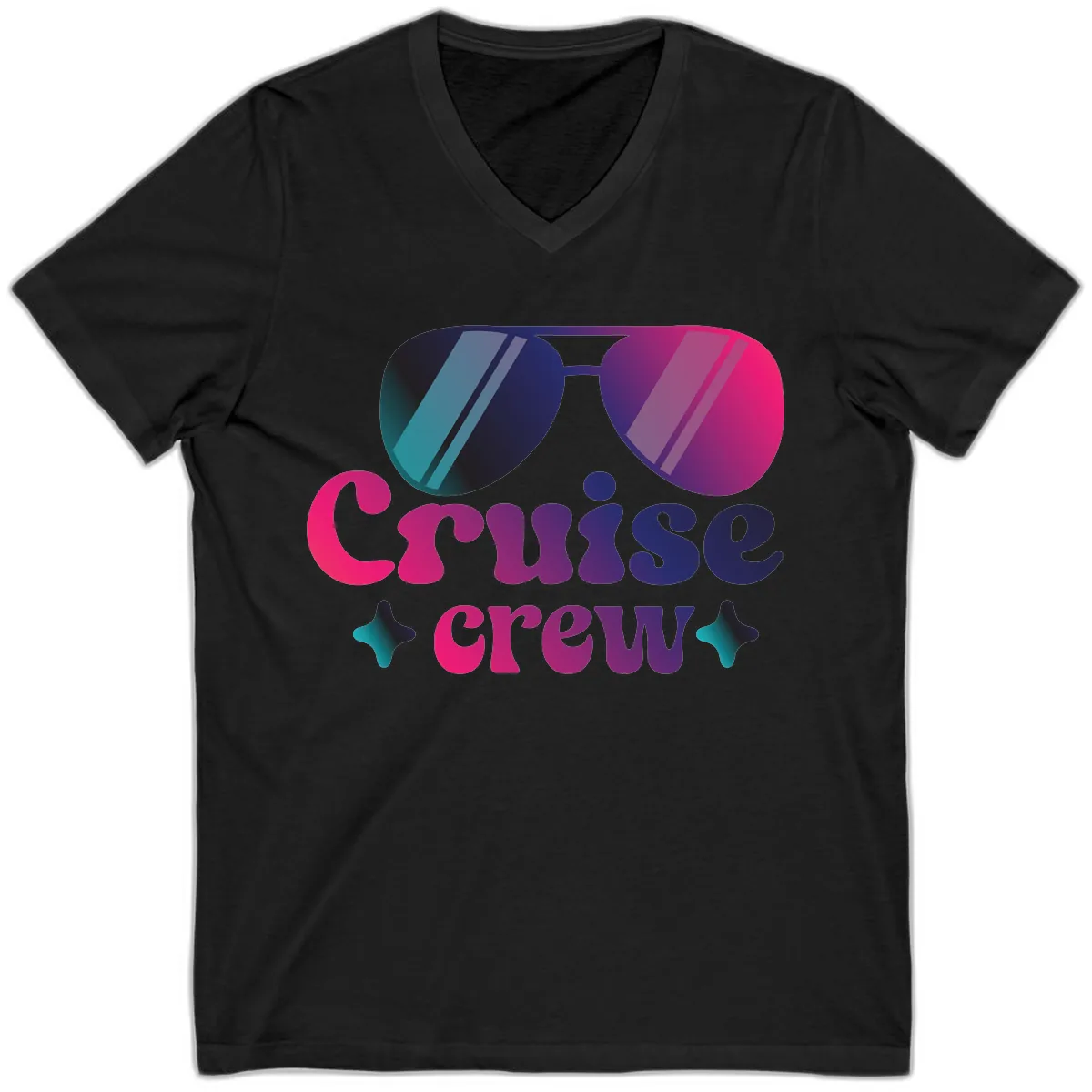Cruise Crew Vibes V-Neck in Black