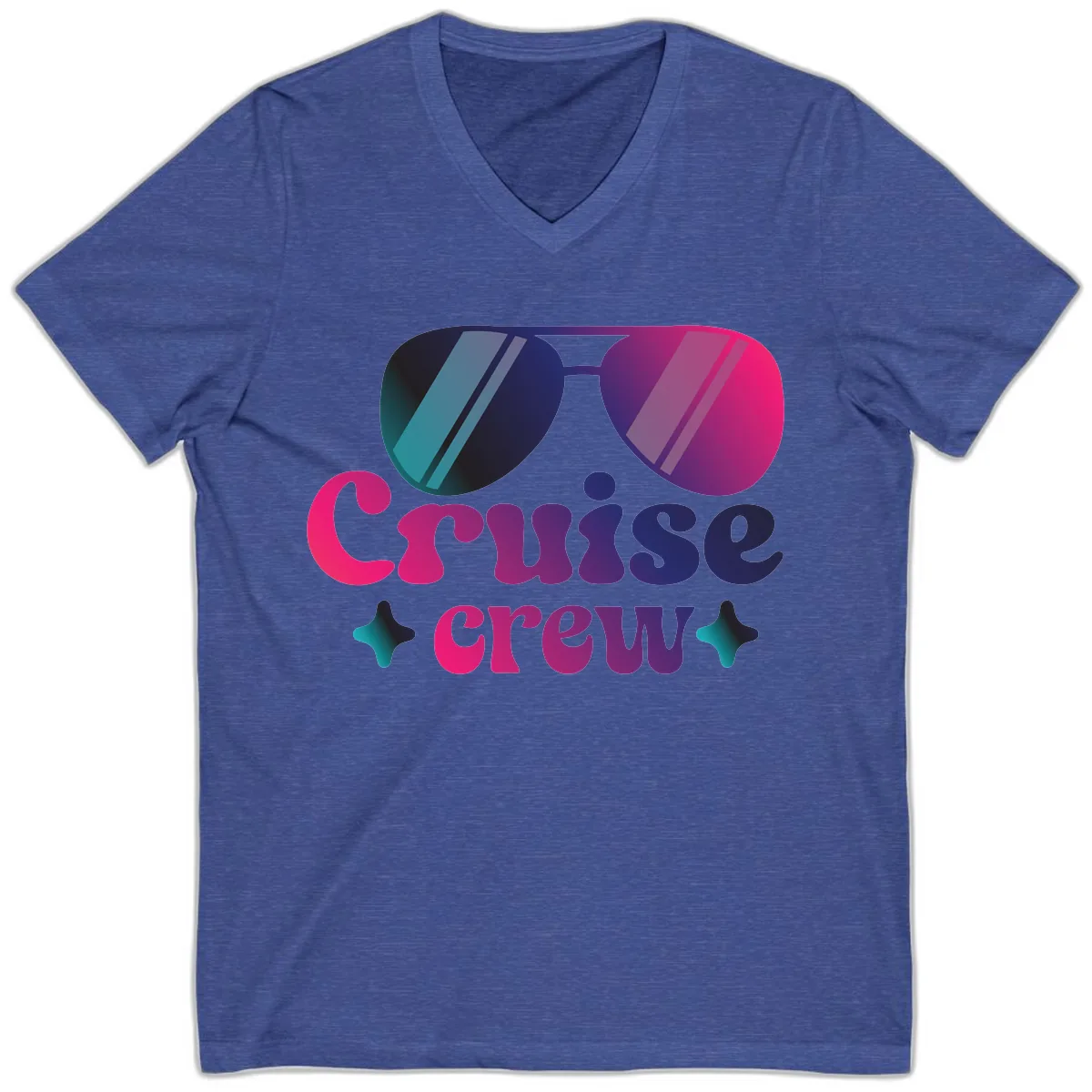 Cruise Crew Vibes V-Neck in Heather True Royal