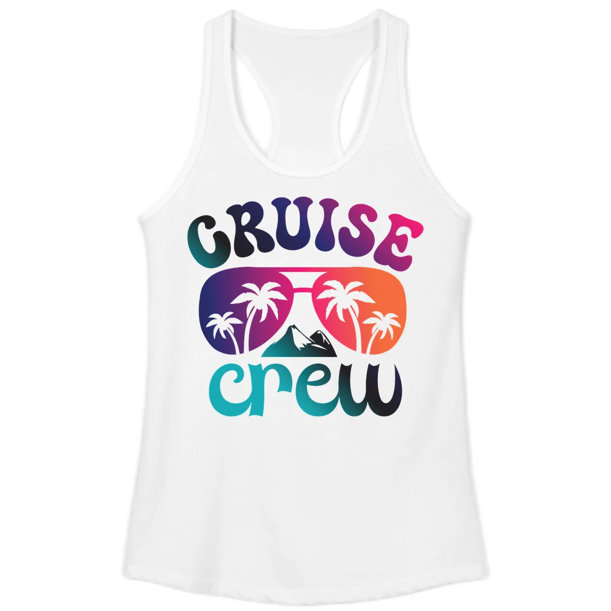 Cruise Crew Tropical Paradise Ladies Tank in White