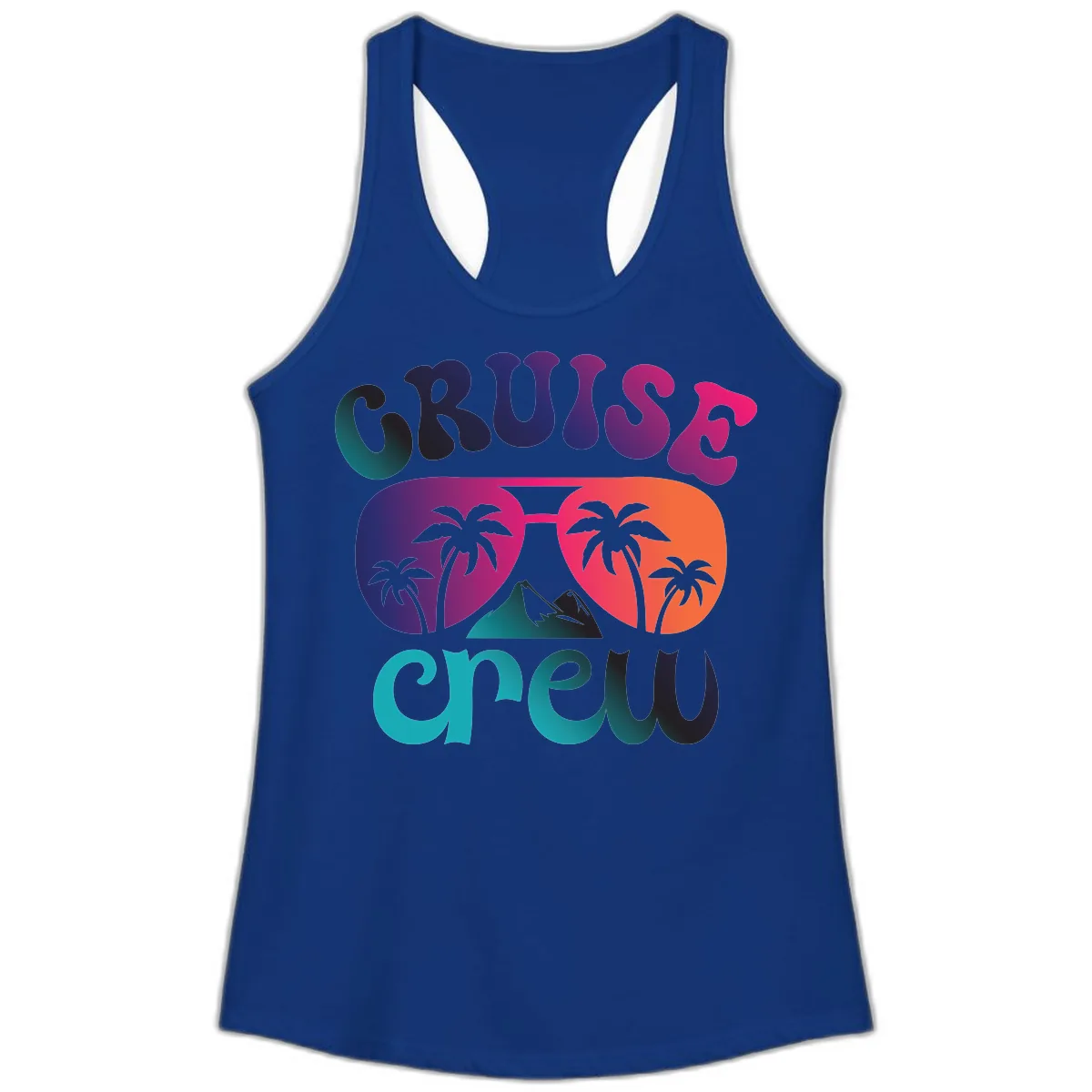 Cruise Crew Tropical Paradise Ladies Tank in Solid Royal