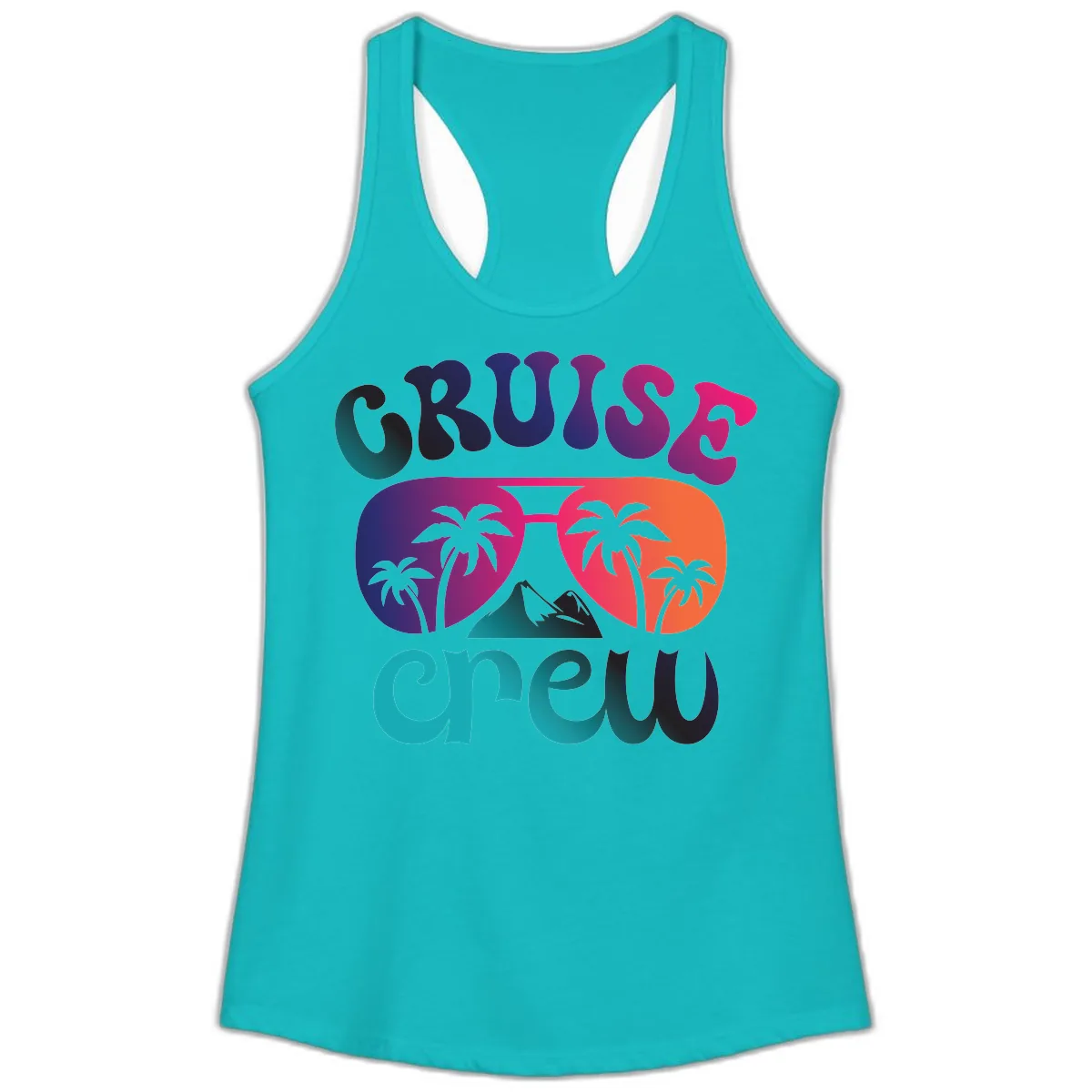 Cruise Crew Tropical Paradise Ladies Tank in Tahiti Blue