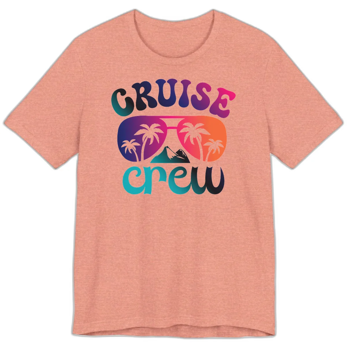 Cruise Crew Tropical Paradise Premium T-Shirt in Heather Sunset