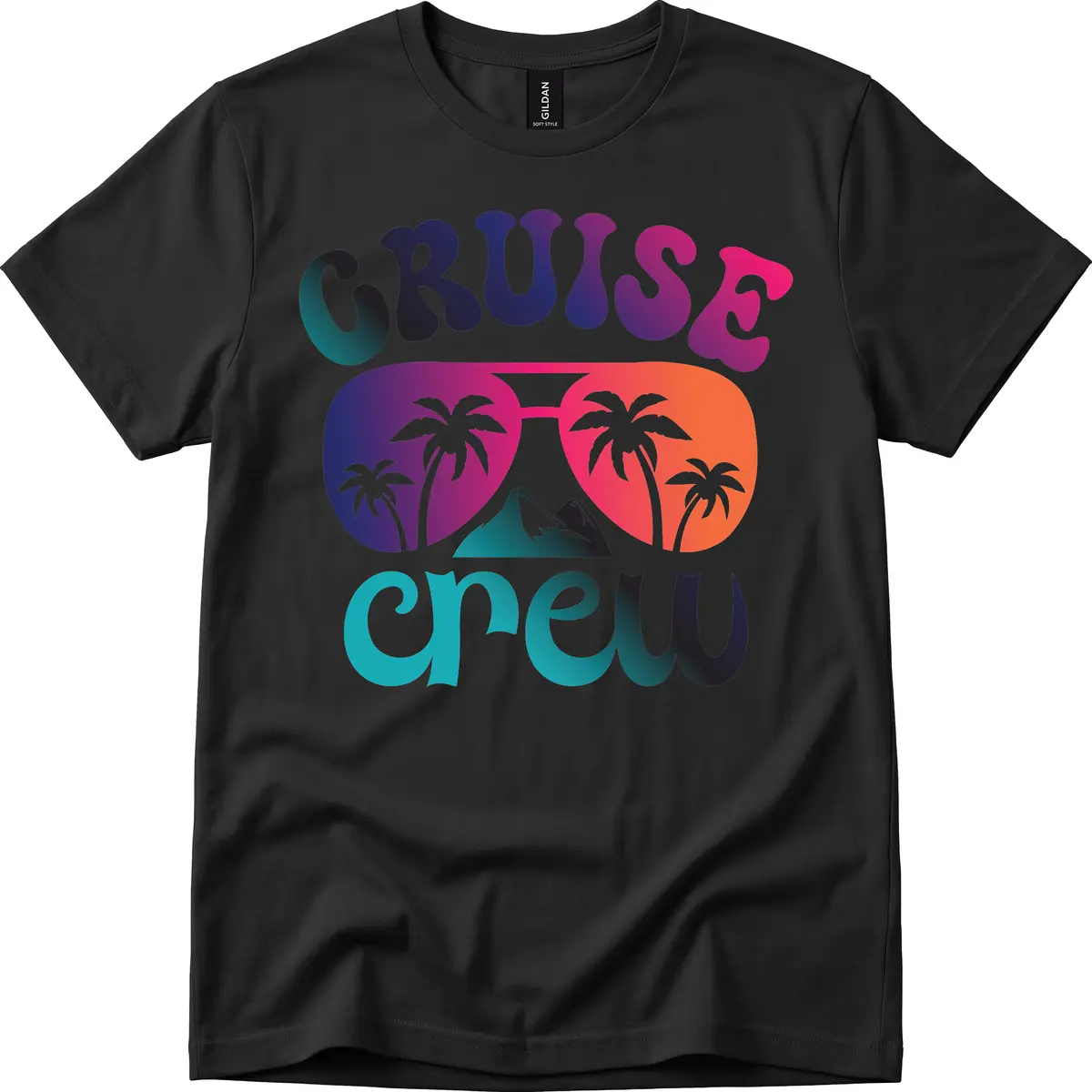 Cruise Crew Tropical Paradise T-Shirt in Black
