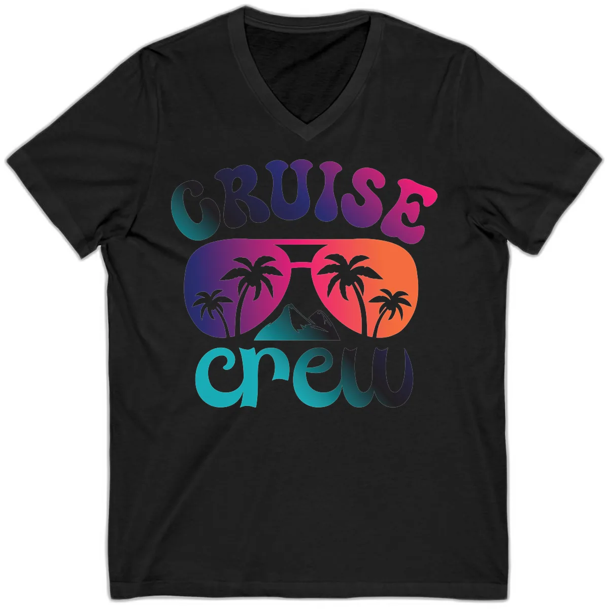 Cruise Crew Tropical Paradise V-Neck in Black