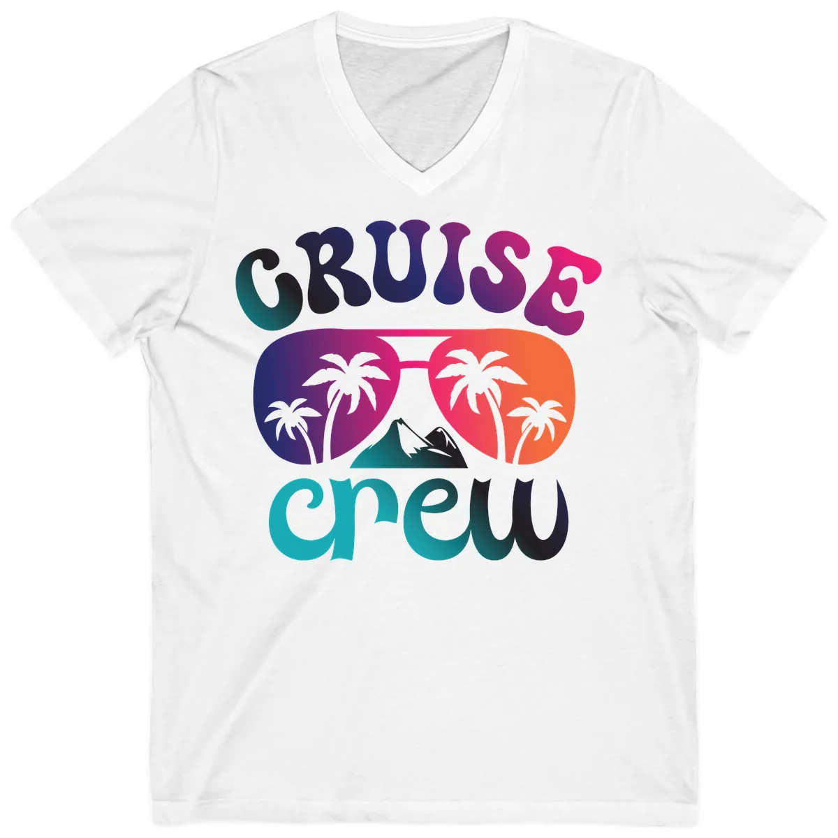 Cruise Crew Tropical Paradise V-Neck in White
