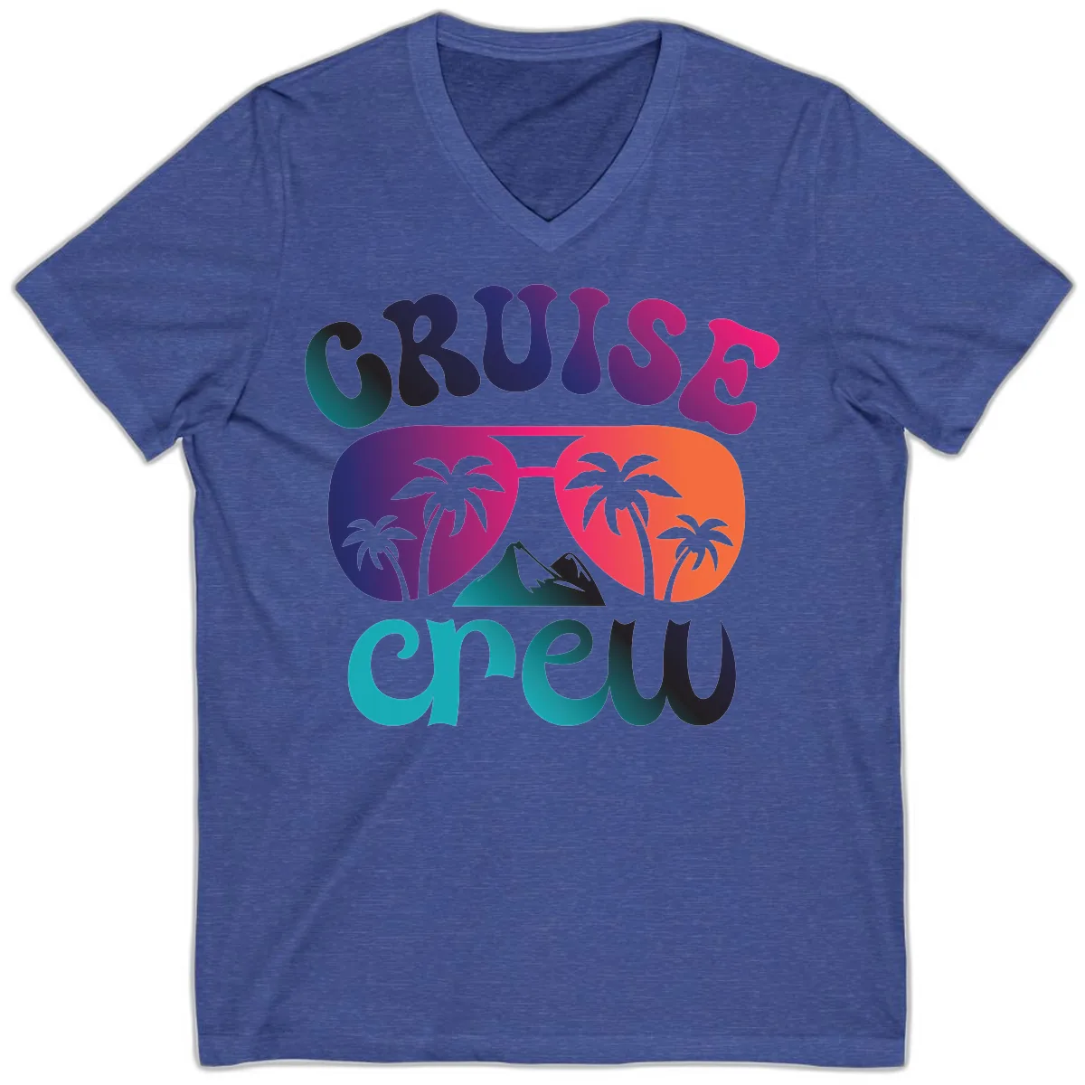 Cruise Crew Tropical Paradise V-Neck in Heather True Royal