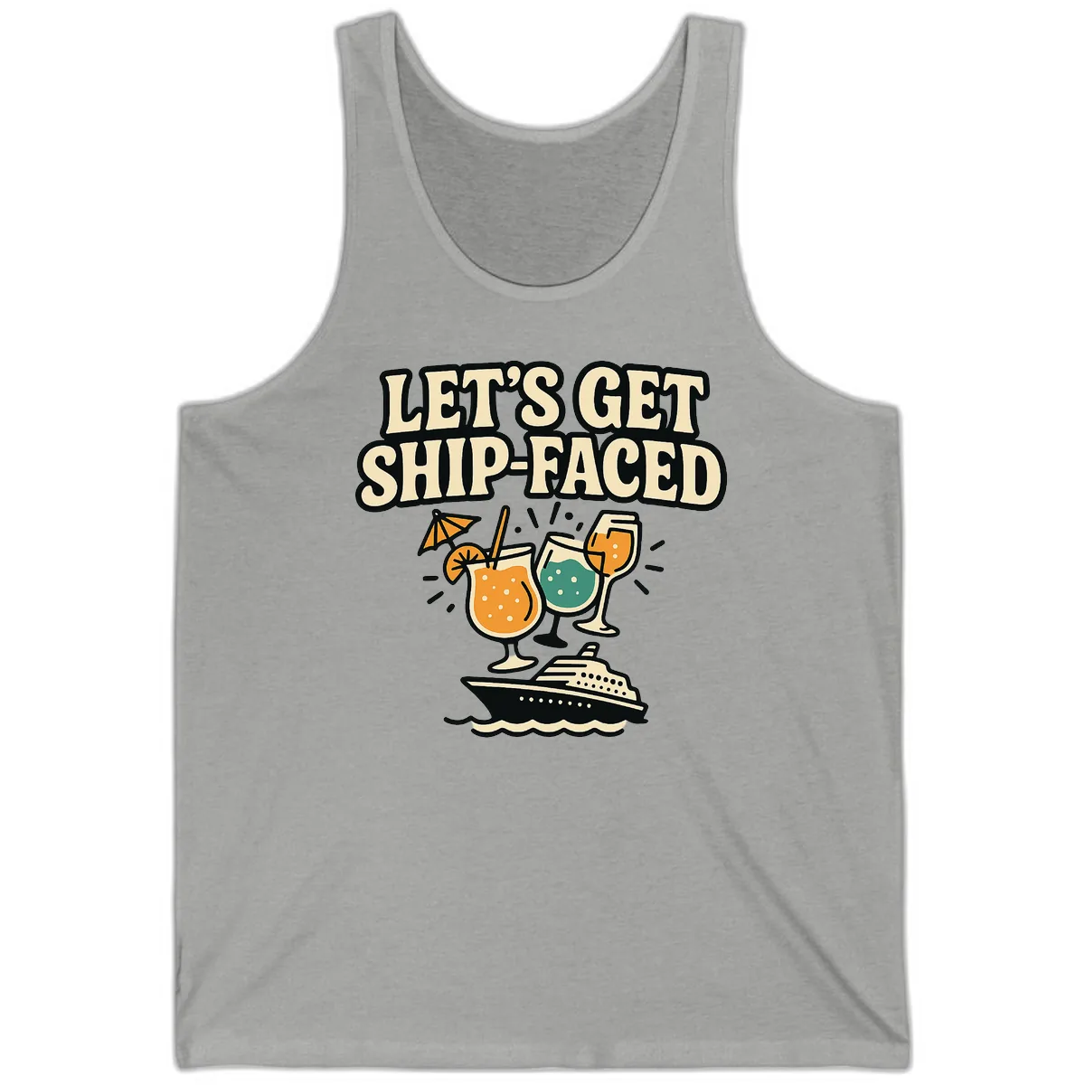 Let's Get Ship-Faced Tank in Athletic Heather