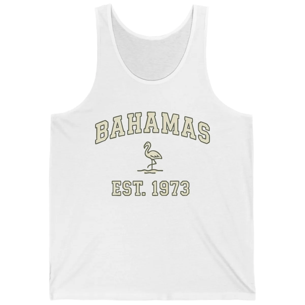 Bahamas Flamingo Established 1973 Tank in White