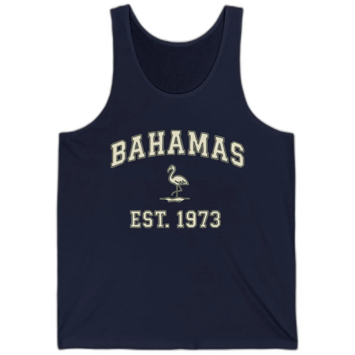 Bahamas Flamingo Established 1973 Tank in Navy