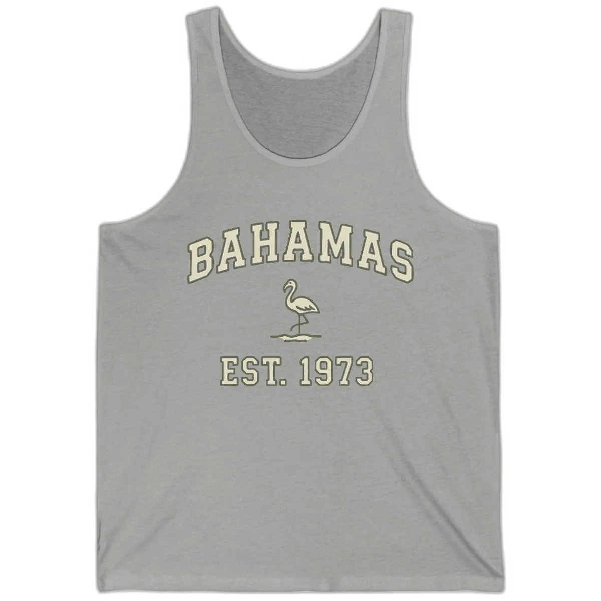 Bahamas Flamingo Established 1973 Tank in Athletic Heather