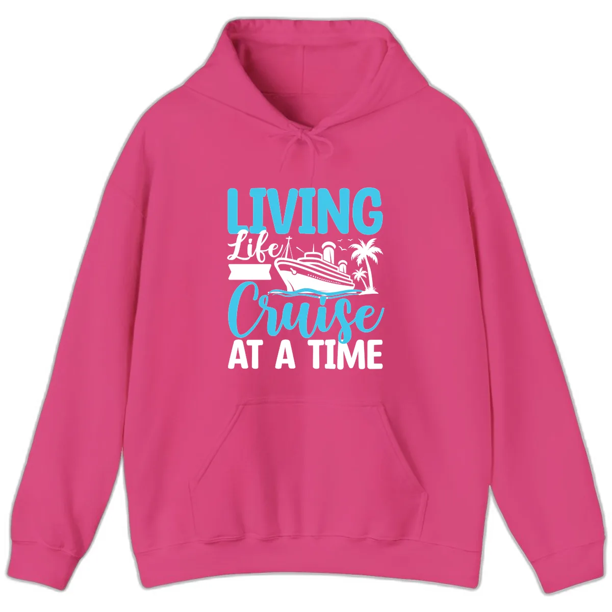 Living Life Cruise At A Time Hoodie in Heliconia