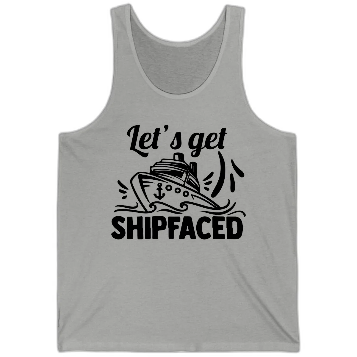 Let's Get Shipfaced Tank in Athletic Heather