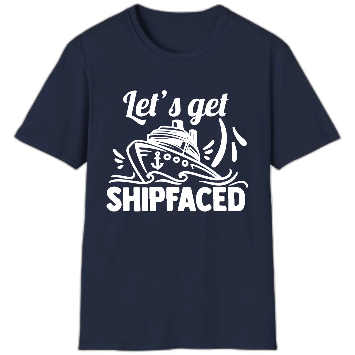 Let's Get Shipfaced T-Shirt in Navy
