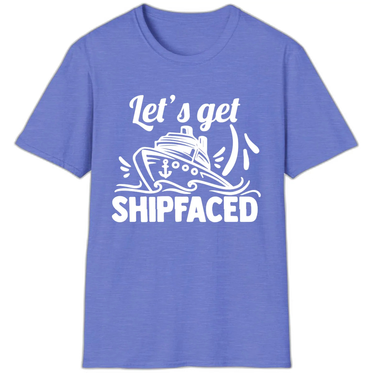 Let's Get Shipfaced T-Shirt in Heather Royal