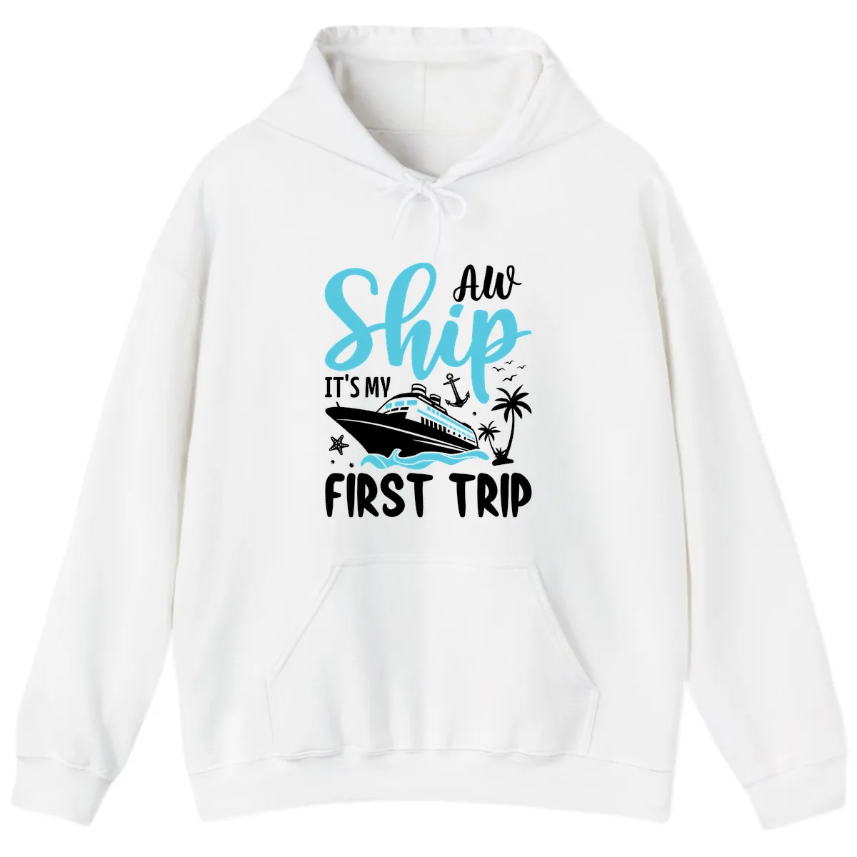 Ship It's My First Trip Hoodie in White