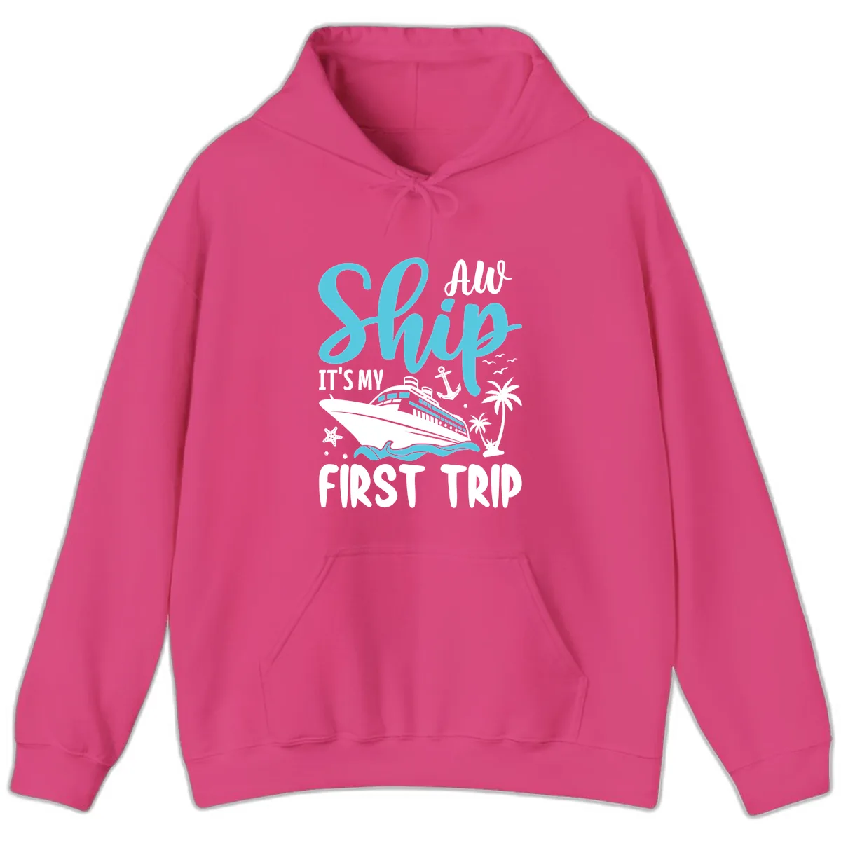 Ship It's My First Trip Hoodie in Heliconia
