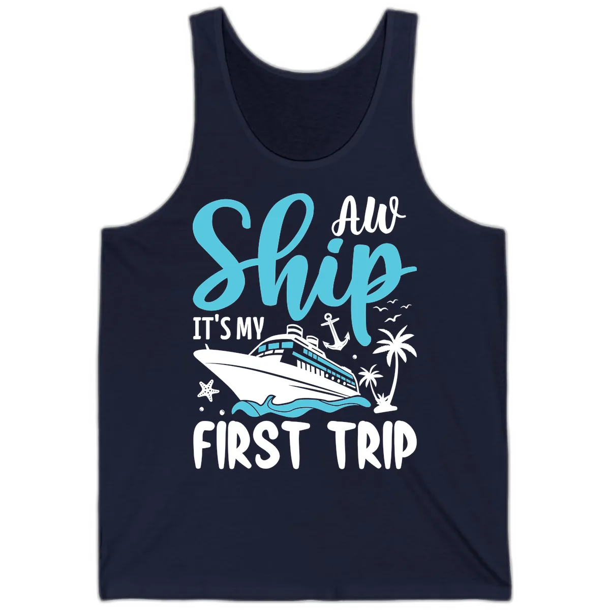 Ship It's My First Trip Tank in Navy