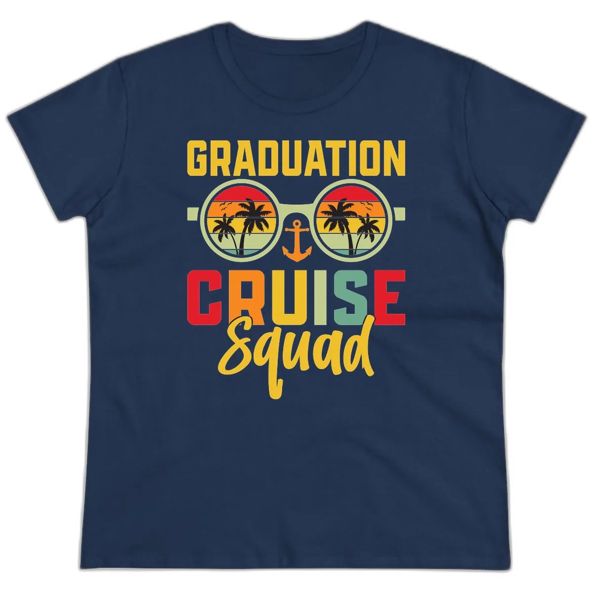 Graduation Cruise Squad Ladies Tee in Navy