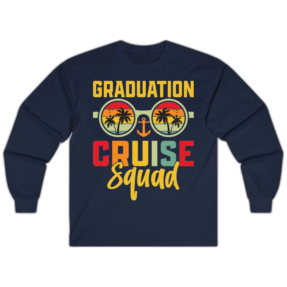 Graduation Cruise Squad Long Sleeve in Navy