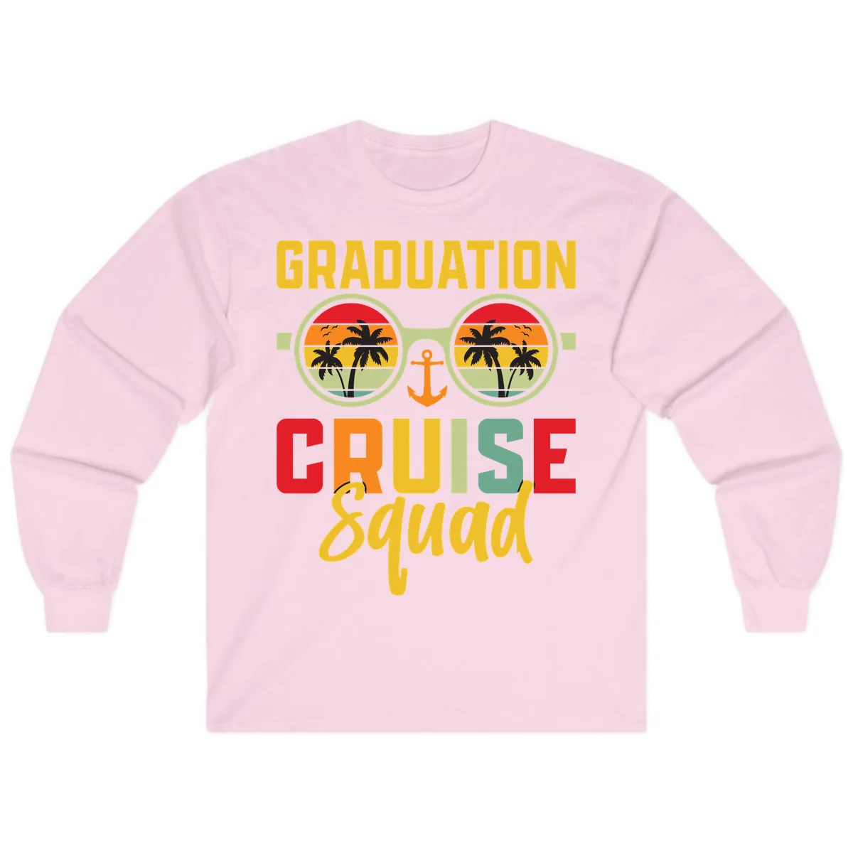 Graduation Cruise Squad Long Sleeve in Light Pink