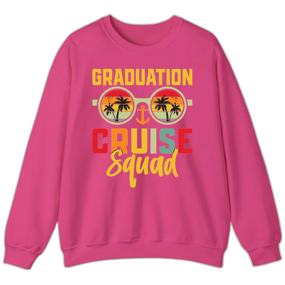 Graduation Cruise Squad Sweatshirt in Heliconia