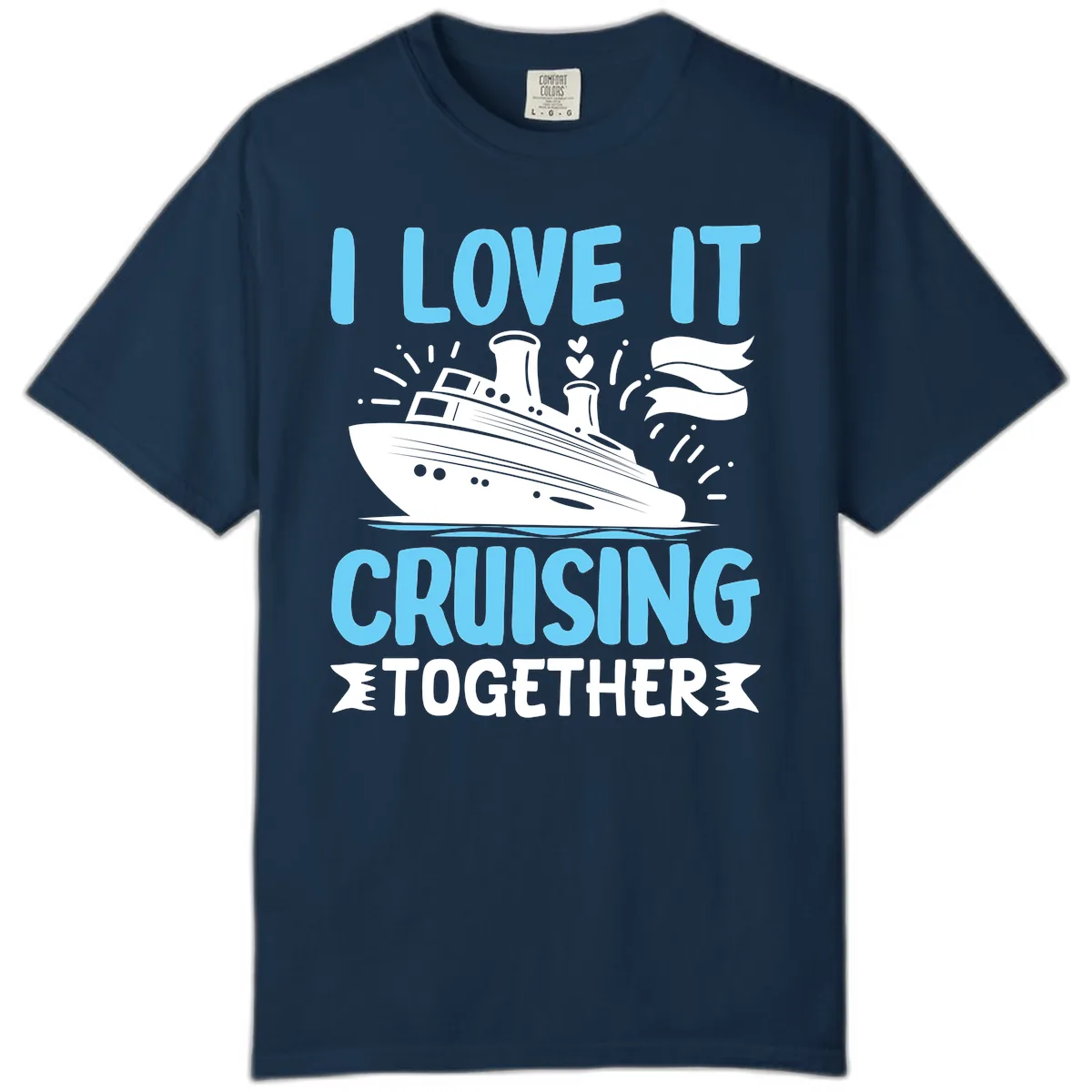 I Love It Cruising Together Comfort Color in True Navy