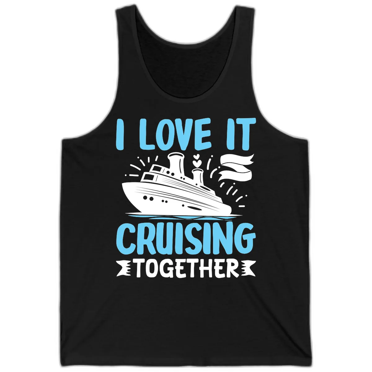 I Love It Cruising Together Tank in Black