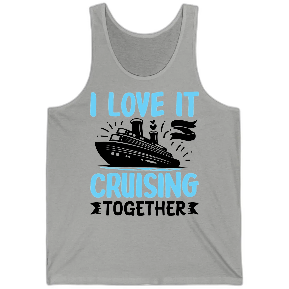 I Love It Cruising Together Tank in Athletic Heather