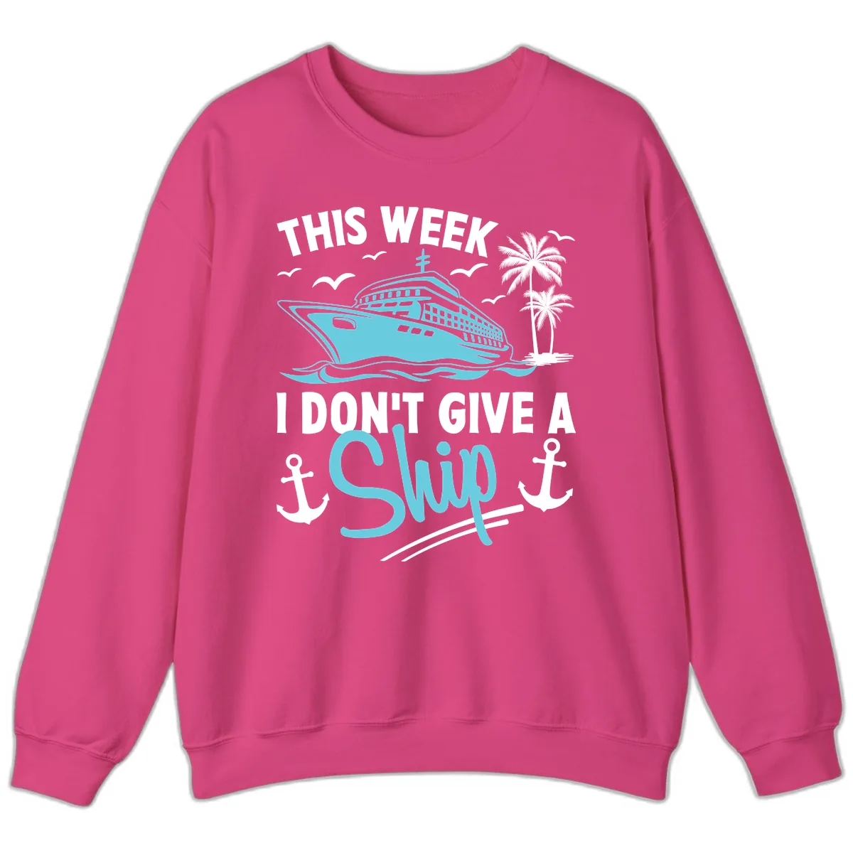 This Week I Don't Give A Swip Sweatshirt in Heliconia