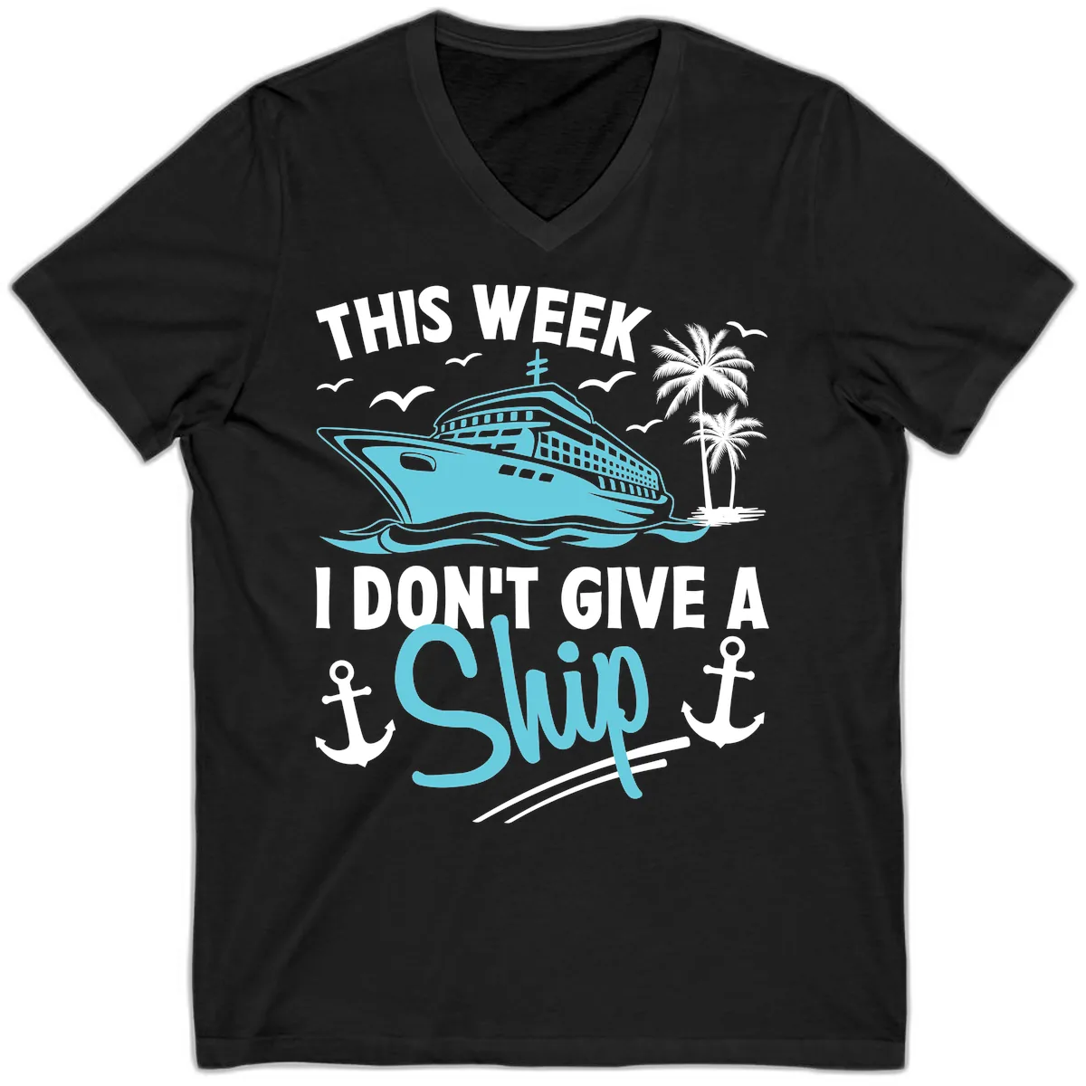 This Week I Don't Give A Swip V-Neck in Black