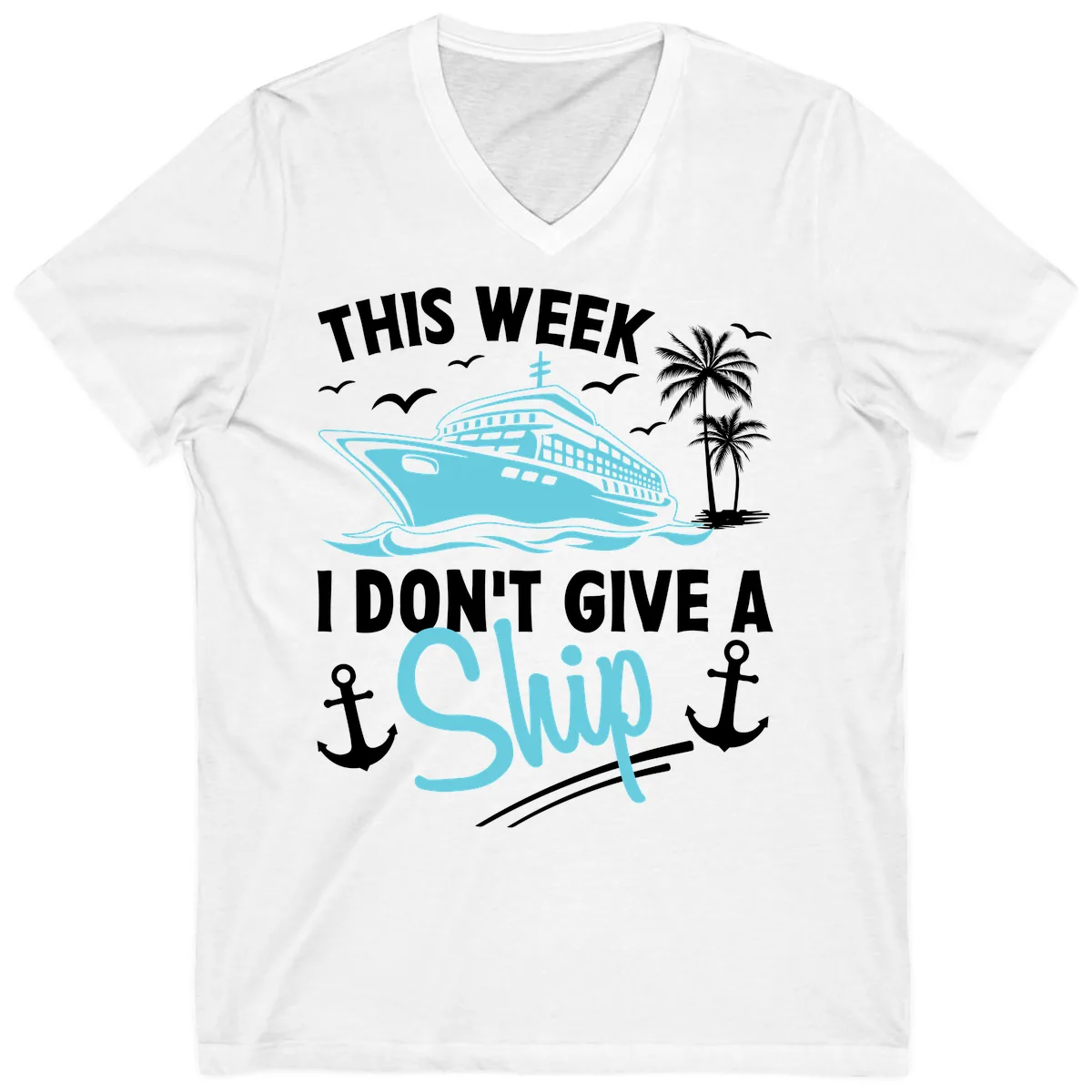 This Week I Don't Give A Swip V-Neck in White